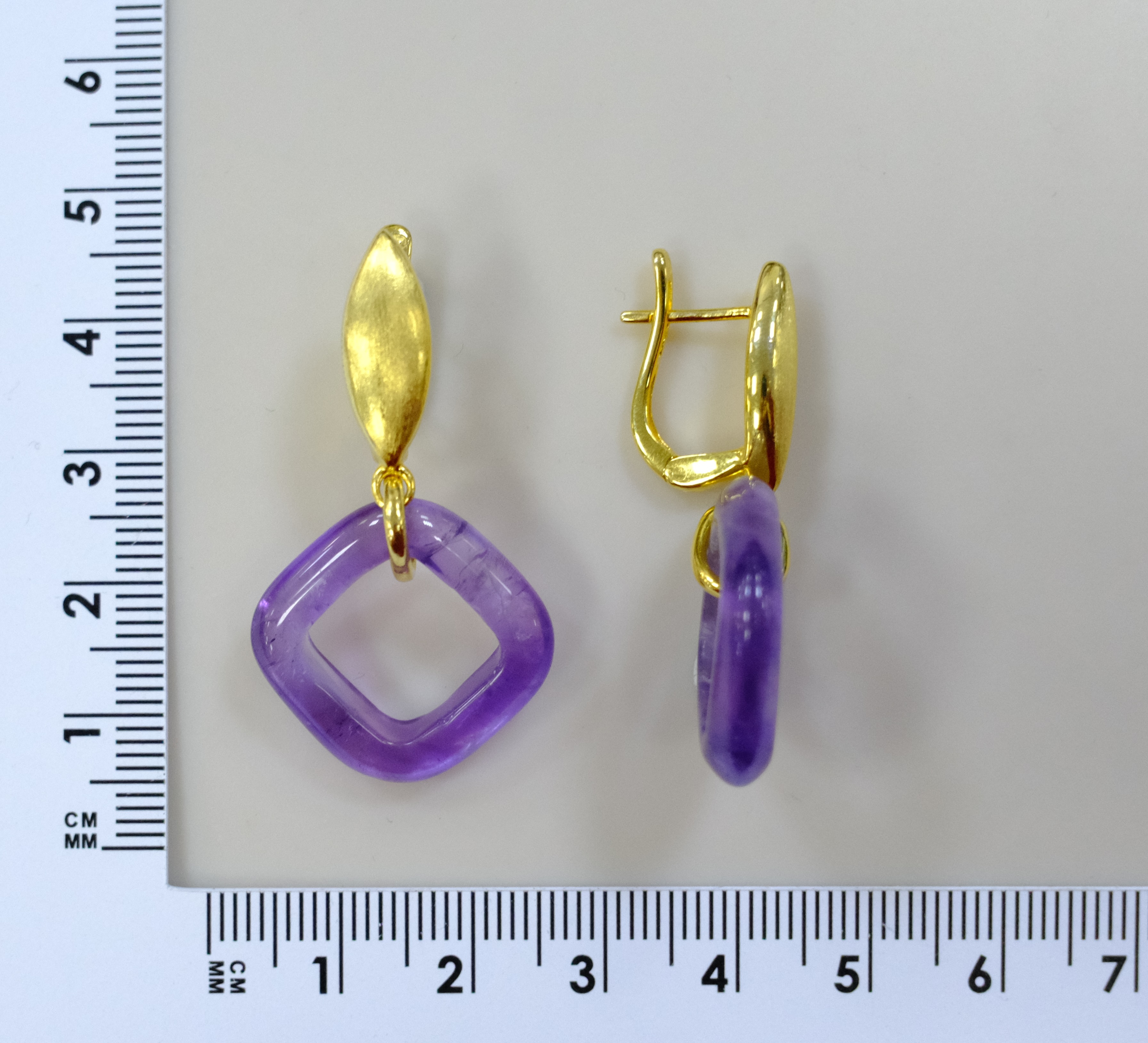 Серебряные серьги с аметистами